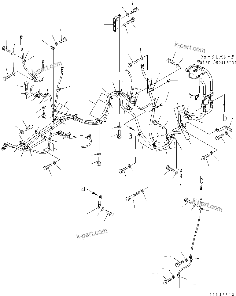 Komatsu parts book diagram for PC800SE-8 S/N 50001-UP (ecot3): FUEL PIPING (BRACKET AND CLIP)(#50025-55000)