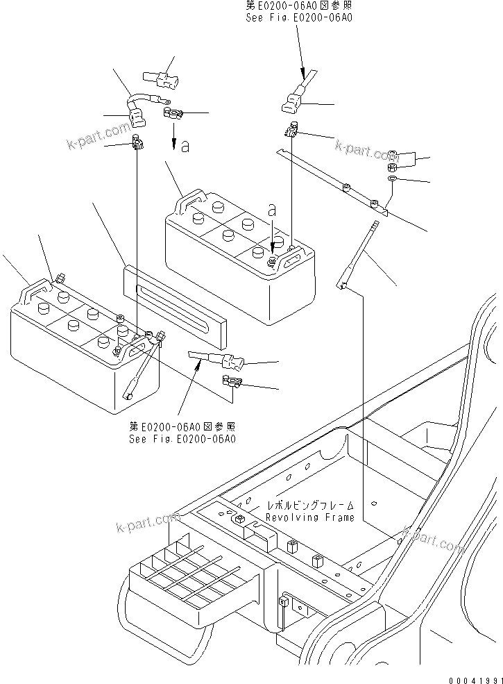 Komatsu parts book diagram for PC800SE-8 S/N 50001-UP (ecot3): BATTERY (NS200) (WET)