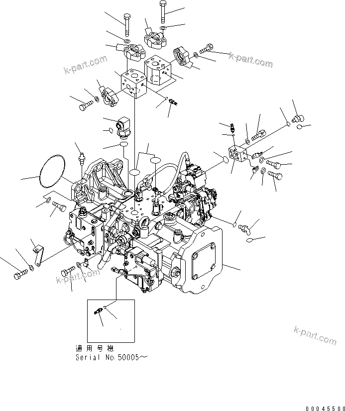 Komatsu parts book diagram for PC800SE-8 S/N 50001-UP (ecot3): MAIN PUMP (JOINT PARTS)(#55001-)