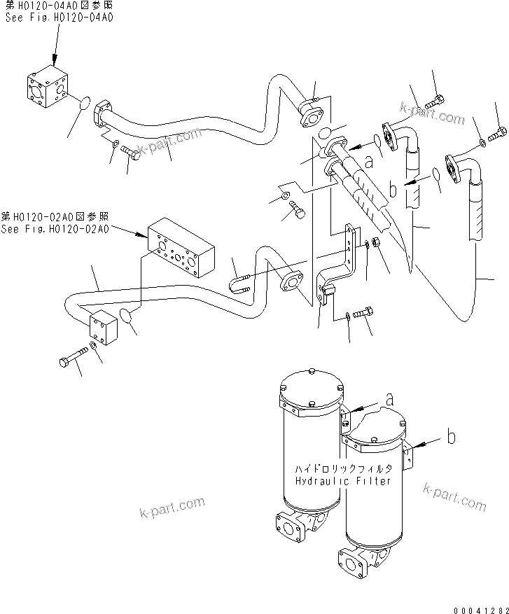 Komatsu parts book diagram for PC800SE-8 S/N 50001-UP (ecot3): MAIN VALVE RETURN PIPING (HOSE)