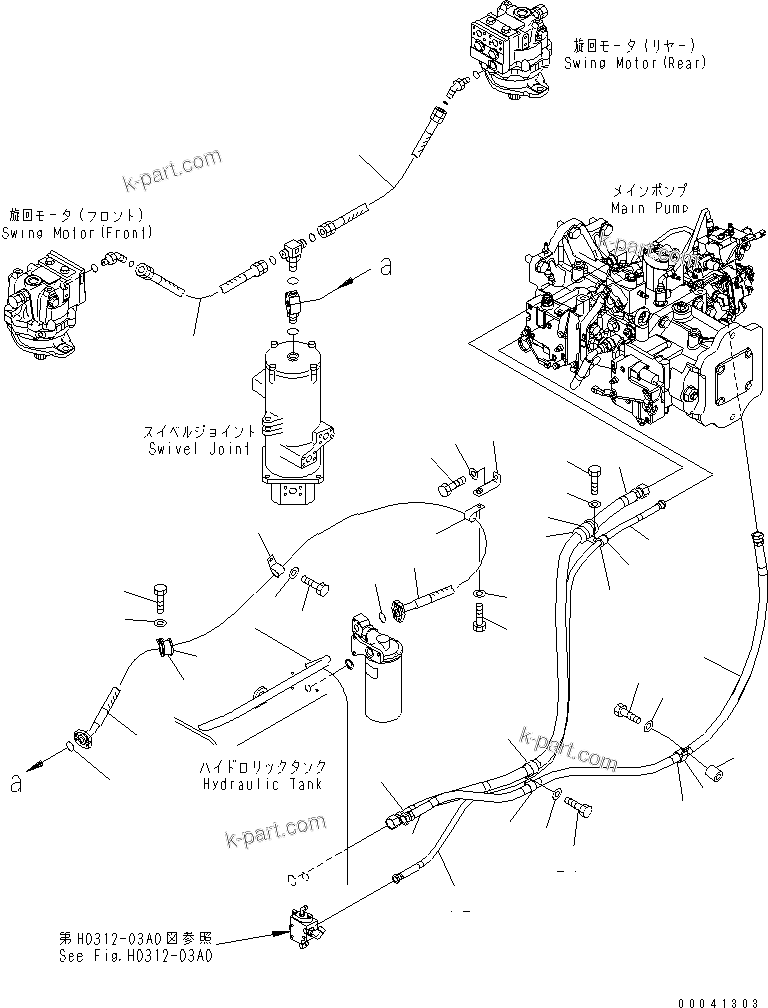 Komatsu parts book diagram for PC800SE-8 S/N 50001-UP (ecot3): DRAIN PIPING(#50001-55000)