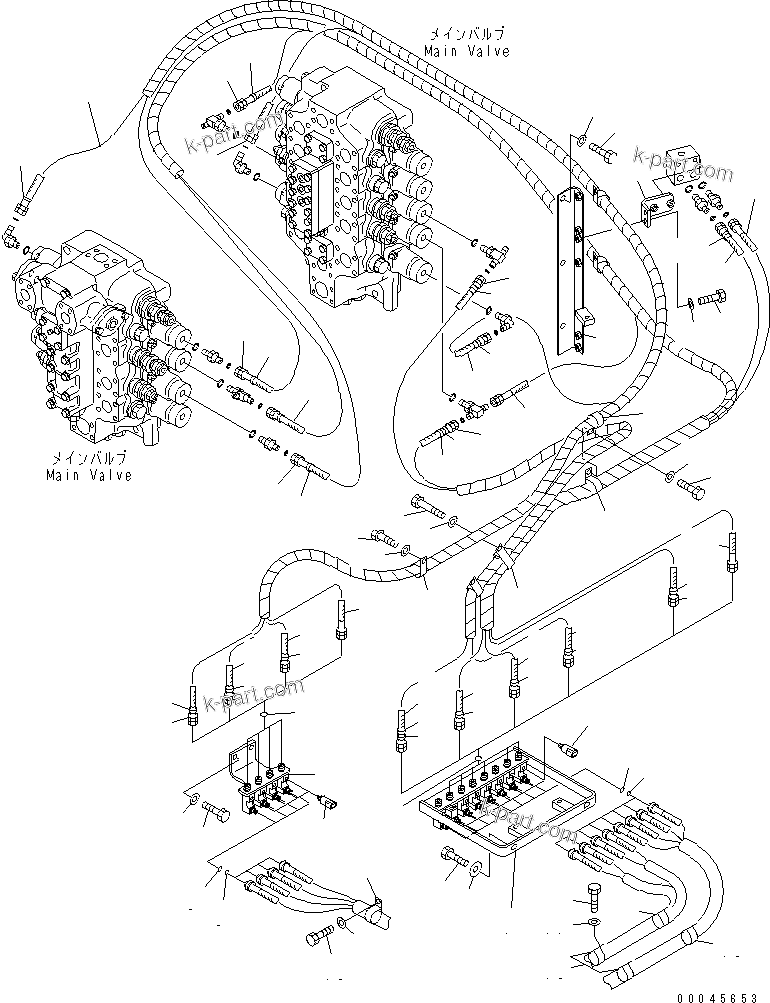 Komatsu parts book diagram for PC800SE-8 S/N 50001-UP (ecot3): PPC PIPING JOINT (JOINT) (WITH DRIFT PREVENTION VALVE) (FOR BACKHOE)