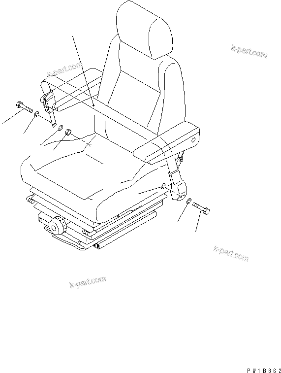 Komatsu parts book diagram for PC800SE-8 S/N 50001-UP (ecot3): SEAT BELT (78MM WIDE)