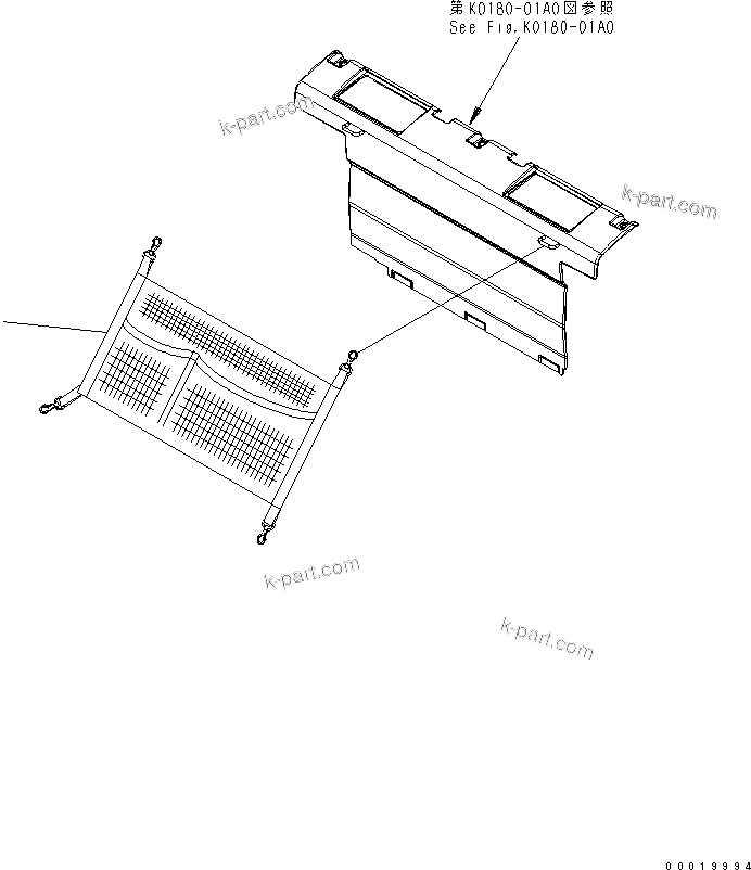 Komatsu parts book diagram for PC800SE-8 S/N 50001-UP (ecot3): LUGGAGE BOX NET