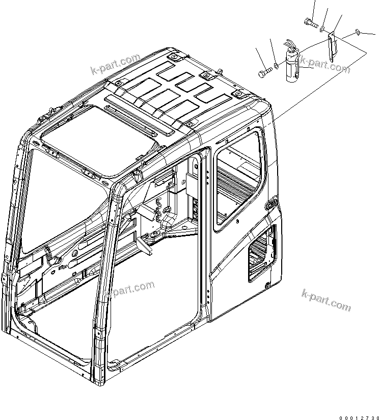 Komatsu parts book diagram for PC800SE-8 S/N 50001-UP (ecot3): FIRE EXTINGUISHER (INDONESIAN)(#55001-)