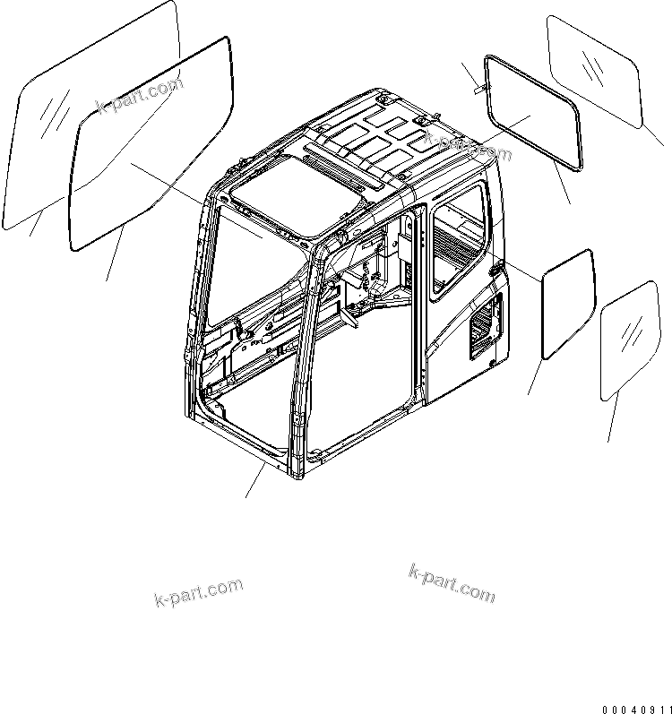 Komatsu parts book diagram for PC800SE-8 S/N 50001-UP (ecot3): FLOOR FRAME (OPERATOR'S CAB) (CAB)(BIG WIND AIR CONDITIONER)     (QUARRY SPEC.)(#55001-)