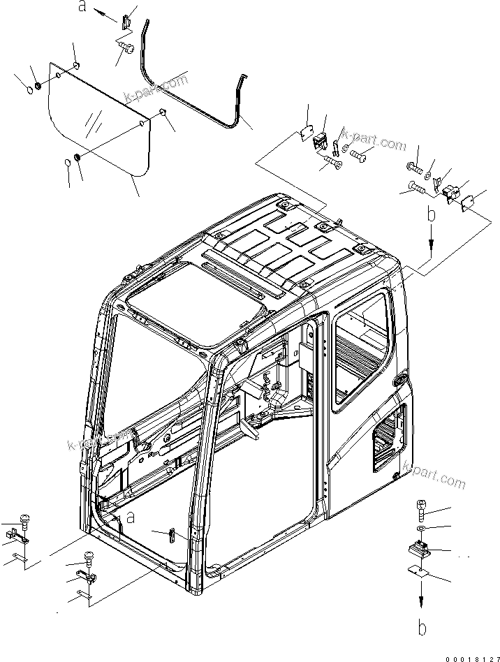 Komatsu parts book diagram for PC800SE-8 S/N 50001-UP (ecot3): FLOOR FRAME (OPERATOR'S CAB) (FRONT LOWER WINDOW)(#50001-55000)