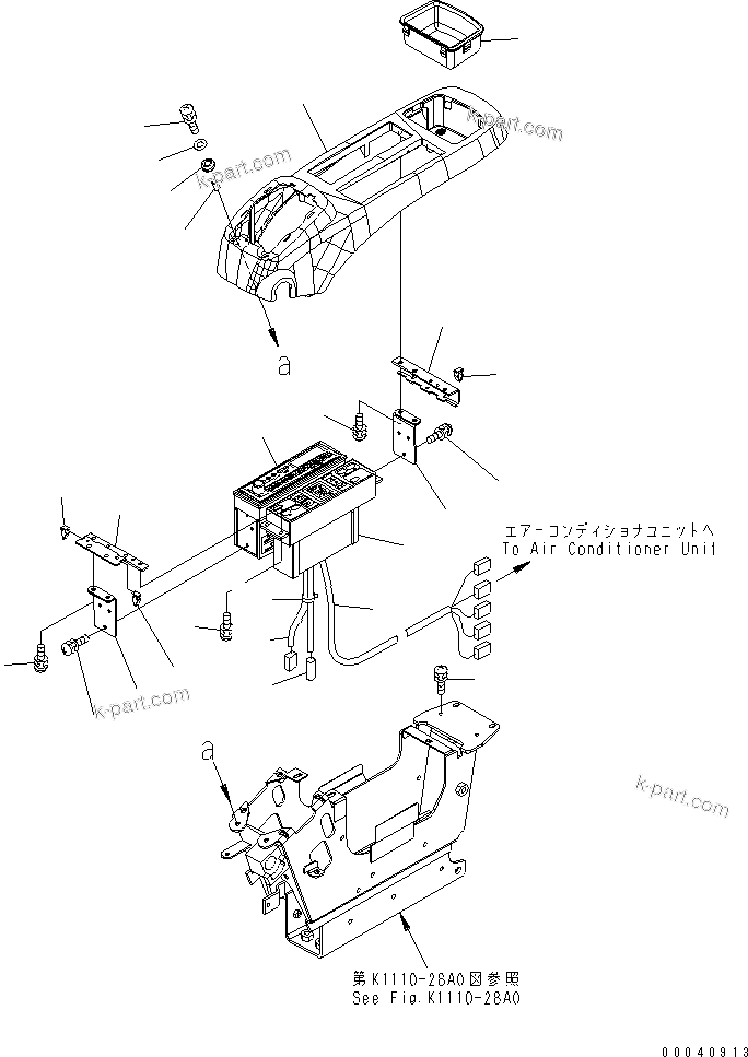 Komatsu parts book diagram for PC800SE-8 S/N 50001-UP (ecot3): FLOOR FRAME (OPERATOR'S CAB) (CONSOLE ? L.H.) (UPPER) (WITH AIR CONDITIONER AND RADIO)(#50001-55000)