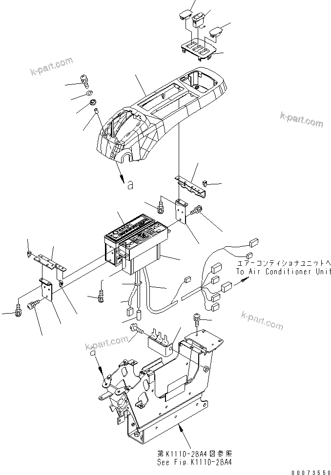 Komatsu parts book diagram for PC800SE-8 S/N 50001-UP (ecot3): FLOOR FRAME (OPERATOR'S CAB)(CONSOLE ? L.H.)(UPPER)(FOR BIG WIND  AIR CONDITIONER) (RADIO FOR ASIA)(#55001-)