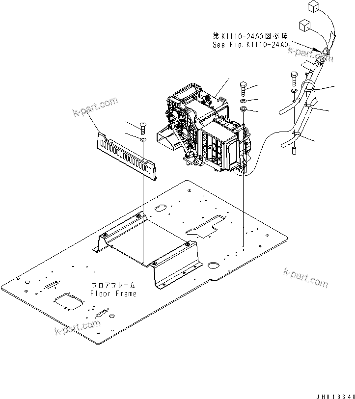 Komatsu parts book diagram for PC800SE-8 S/N 50001-UP (ecot3): FLOOR FRAME (OPERATOR'S CAB) (AIR CONDITIONER AND FOOT COVER)