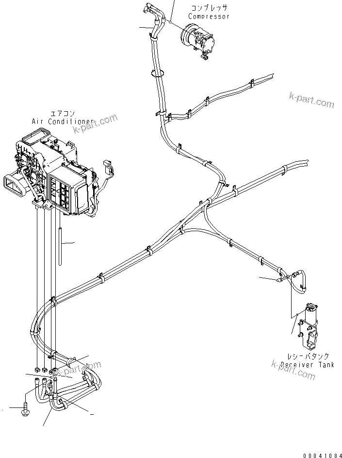 Komatsu parts book diagram for PC800SE-8 S/N 50001-UP (ecot3): FLOOR FRAME (OPERATOR'S CAB) (AIR CONDITIONER HOSE)