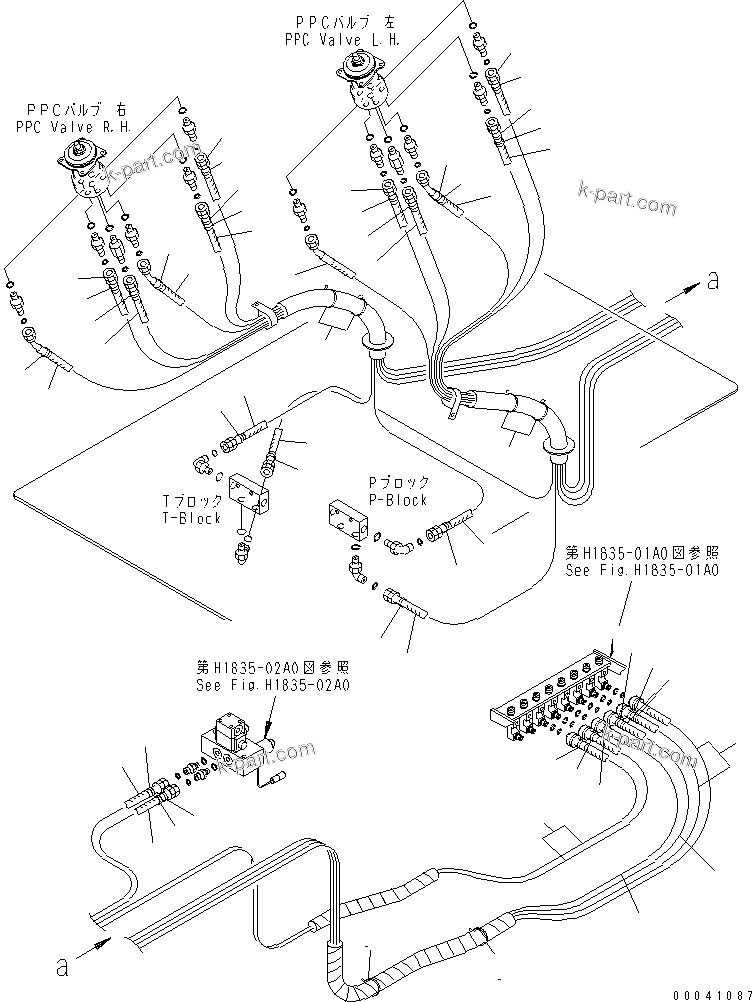Komatsu parts book diagram for PC800SE-8 S/N 50001-UP (ecot3): FLOOR FRAME (OPERATOR'S CAB) (PPC HOSE) (2/2) (FOR BOOM SHOCKLESS)