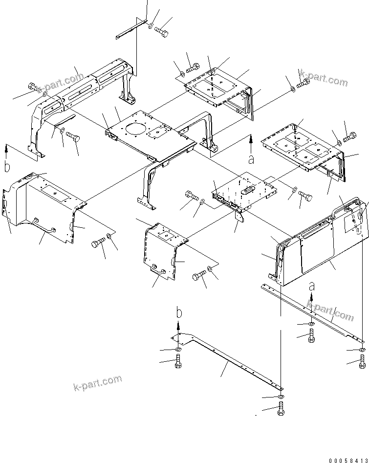 Komatsu parts book diagram for PC800SE-8 S/N 50001-UP (ecot3): HOOD (FRAME AND COVER) (SANDY AND DUSTY TERRAIN SPEC.) (EU SPEC.)(#55001-)