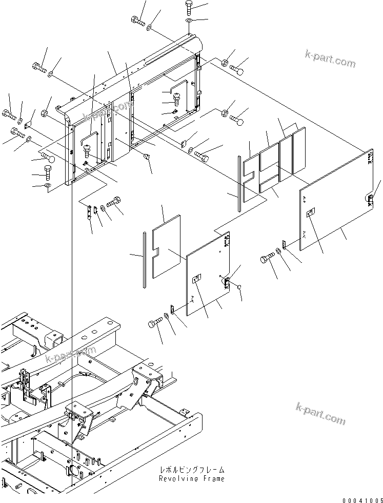 Komatsu parts book diagram for PC800SE-8 S/N 50001-UP (ecot3): DOOR (L.H.) (MACHINE CAB)(#50001-55000)