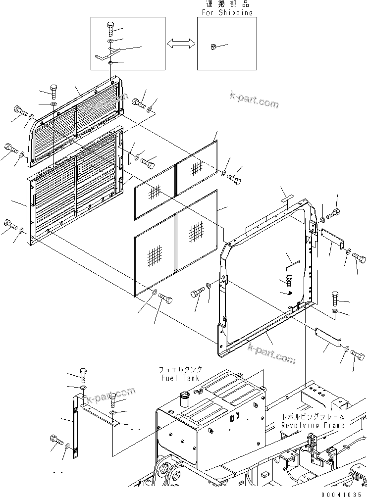 Komatsu parts book diagram for PC800SE-8 S/N 50001-UP (ecot3): DOOR (R.H.) (MACHINE CAB)