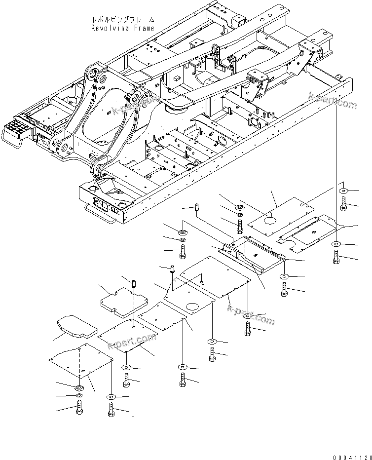 Komatsu parts book diagram for PC800SE-8 S/N 50001-UP (ecot3): UNDER COVER (HEAVY DUTY) (REVOLVING FRAME) (L.H.)