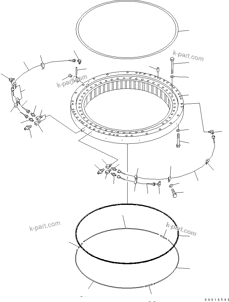 Komatsu parts book diagram for PC800SE-8 S/N 50001-UP (ecot3): SWING CIRCLE (FOR COUNTERWEIGHT LIFT UP)