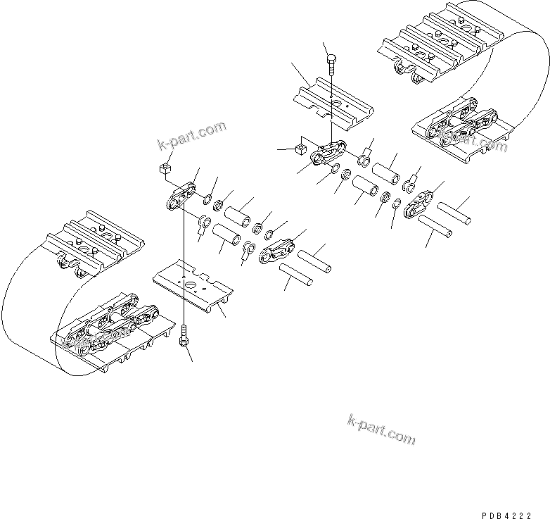 Komatsu parts book diagram for PC800SE-8 S/N 50001-UP (ecot3): TRACK SHOE (DOUBLE GROUSER WITH HOLE) (810MM WIDE) (GREASE SEALED TYPE) (94 SET)