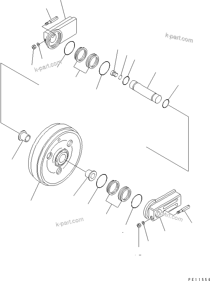 Komatsu parts book diagram for PC800SE-8 S/N 50001-UP (ecot3): TRACK FRAME (FRONT IDLER) (R.H.)