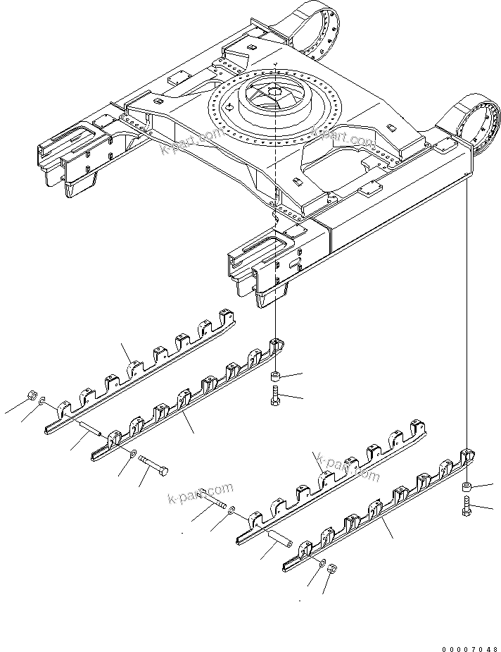 Komatsu parts book diagram for PC800SE-8 S/N 50001-UP (ecot3): FULL ROLLER GUARD