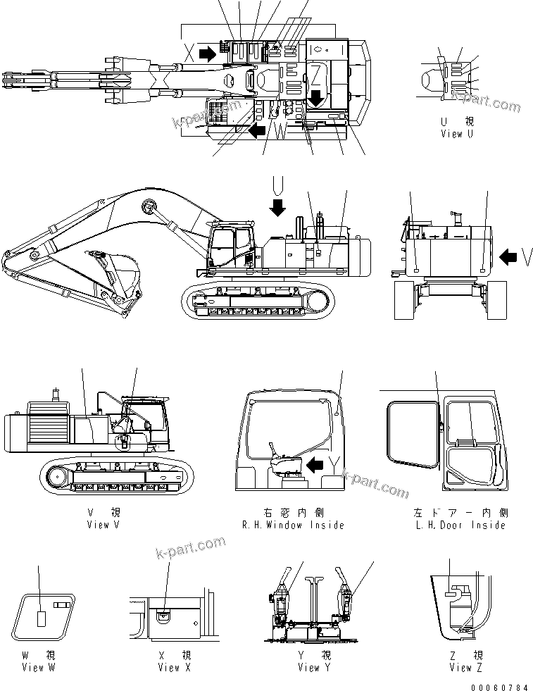Komatsu parts book diagram for PC800SE-8 S/N 50001-UP (ecot3): MARKS AND PLATES (PLATE AND SYMBOL MARK) (FRENCH)(#55001-)