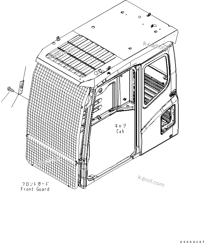 Komatsu parts book diagram for PC800SE-8 S/N 50001-UP (ecot3): CAUTION PLATE (FOR FRONT GUARD) (INDONESIAN)