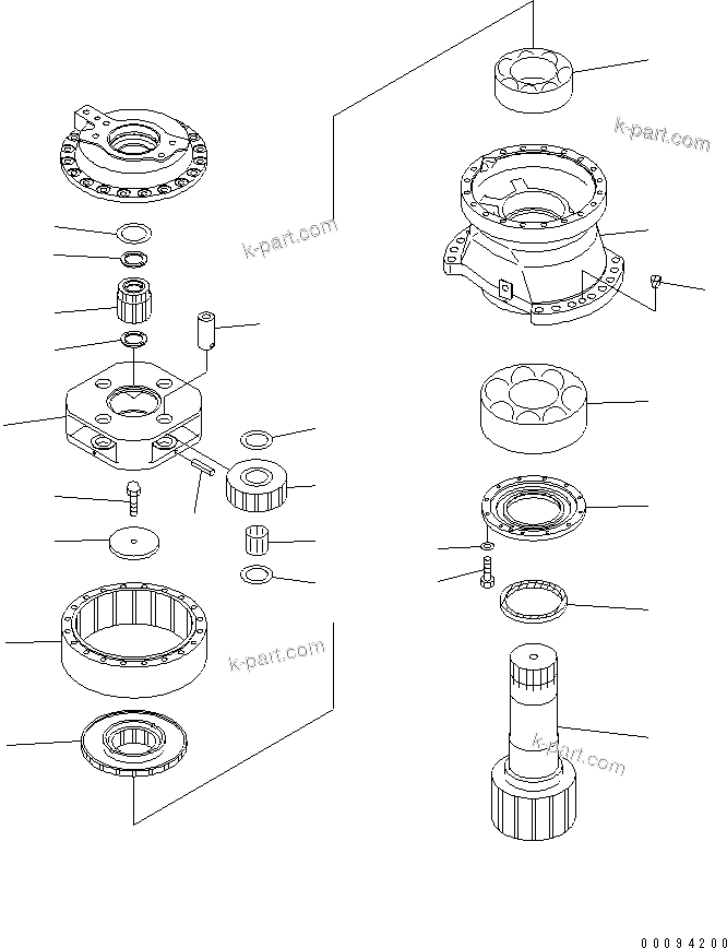 Komatsu parts book diagram for PC800SE-8 S/N 50001-UP (ecot3): SWING MACHINERY ASS'Y (2ND CARRIER AND PINION) (SUPPLY PARTS)