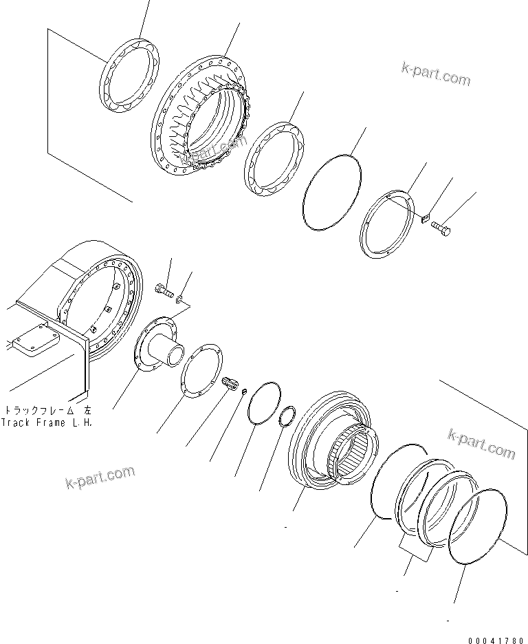 Komatsu parts book diagram for PC800SE-8 S/N 50001-UP (ecot3): FINAL DRIVE ASS'Y (SHAFT AND HUB) (SUPPLY PARTS)