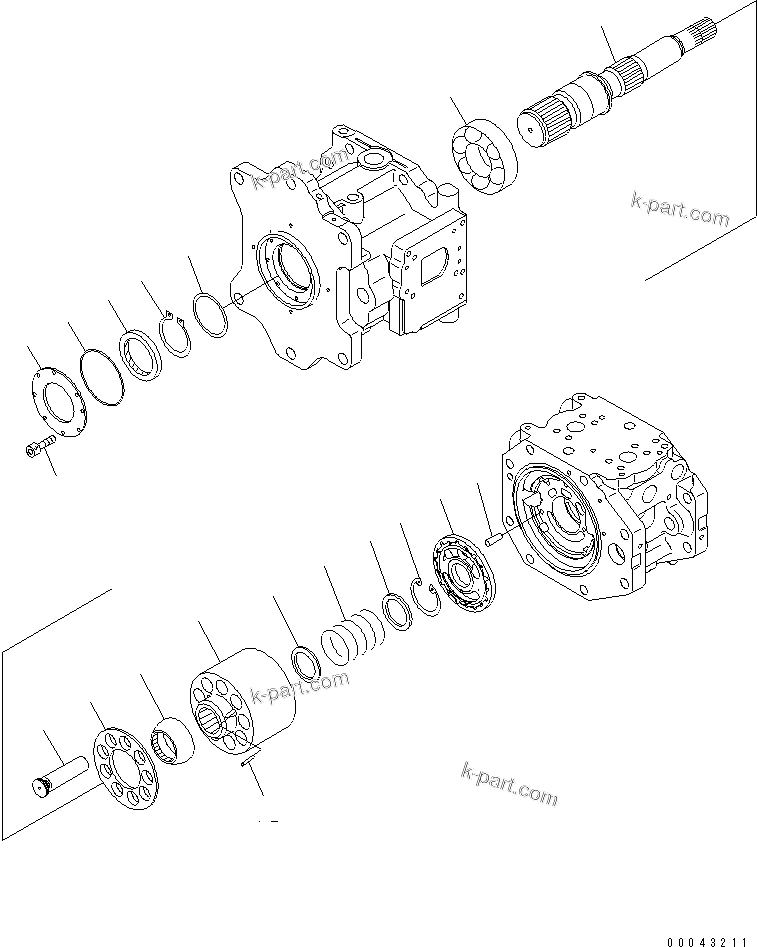 Komatsu parts book diagram for PC800SE-8 S/N 50001-UP (ecot3): MAIN PUMP (2/15)(#50001-55221)