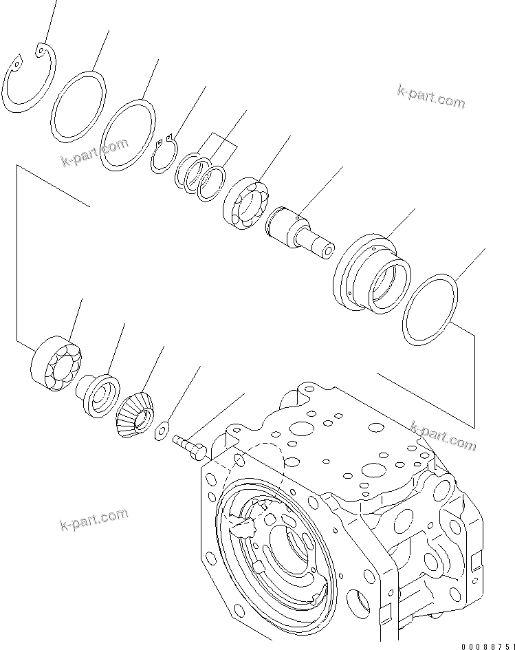 Komatsu parts book diagram for PC800SE-8 S/N 50001-UP (ecot3): MAIN PUMP (9/15)(#50001-55221)