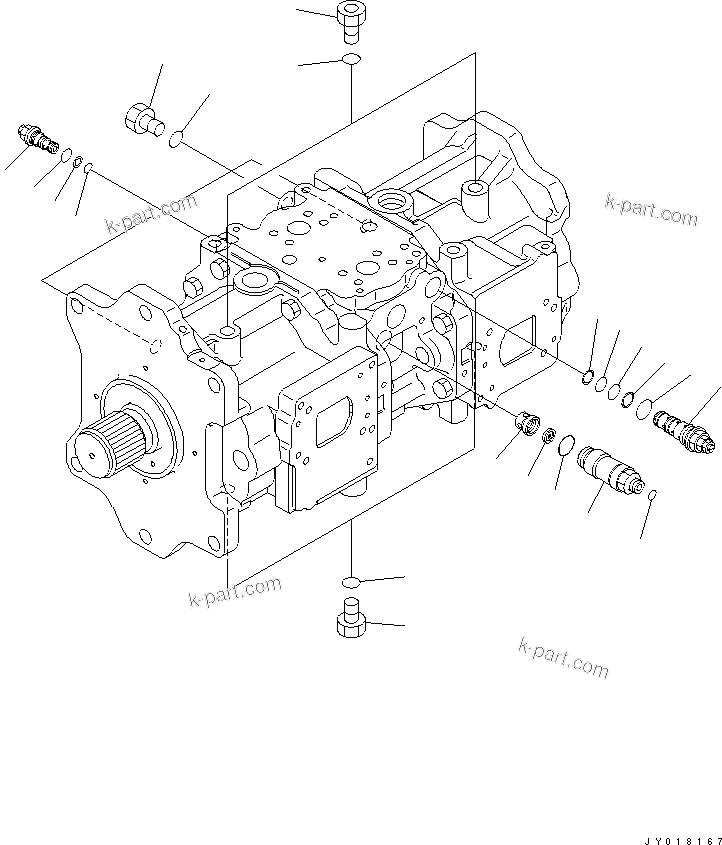 Komatsu parts book diagram for PC800SE-8 S/N 50001-UP (ecot3): MAIN PUMP (9/15)(#55222-)