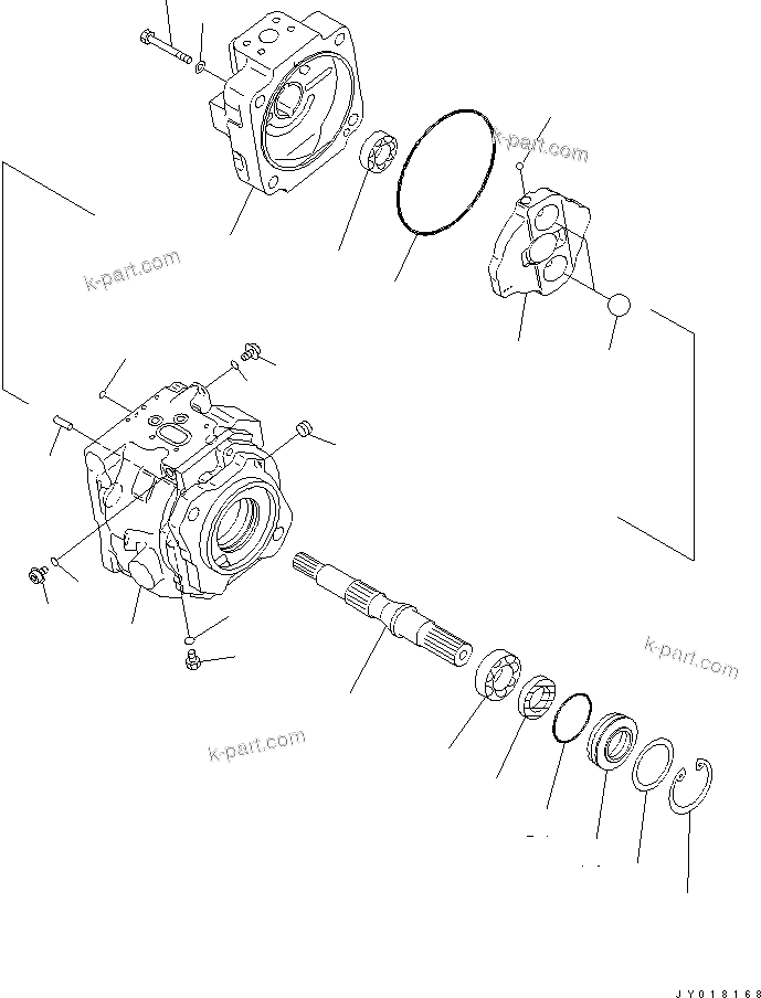 Komatsu parts book diagram for PC800SE-8 S/N 50001-UP (ecot3): MAIN PUMP (10/15)(#55222-)