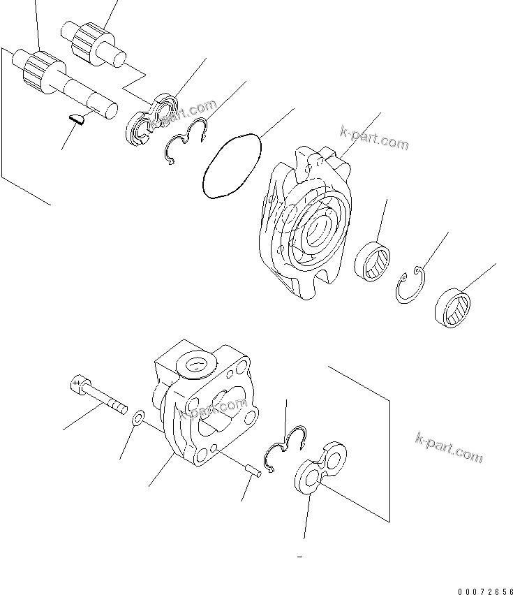 Komatsu parts book diagram for PC800SE-8 S/N 50001-UP (ecot3): MAIN PUMP (13/15)(#55222-)