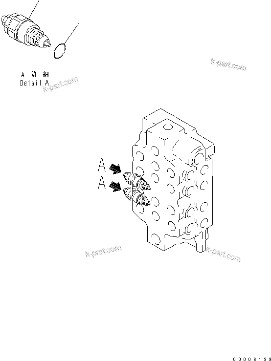 Komatsu parts book diagram for PC800SE-8 S/N 50001-UP (ecot3): MAIN VALVE (4-SPOOL) (FOR USA) (4/7)