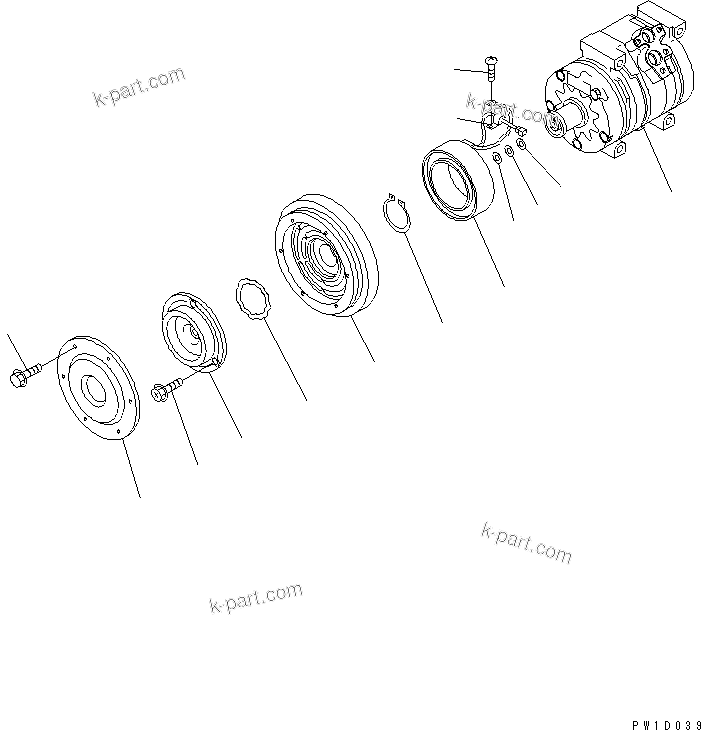 Komatsu parts book diagram for PC800SE-8 S/N 50001-UP (ecot3): COMPRESSOR ASS'Y (FOR AIR CONDITIONER)