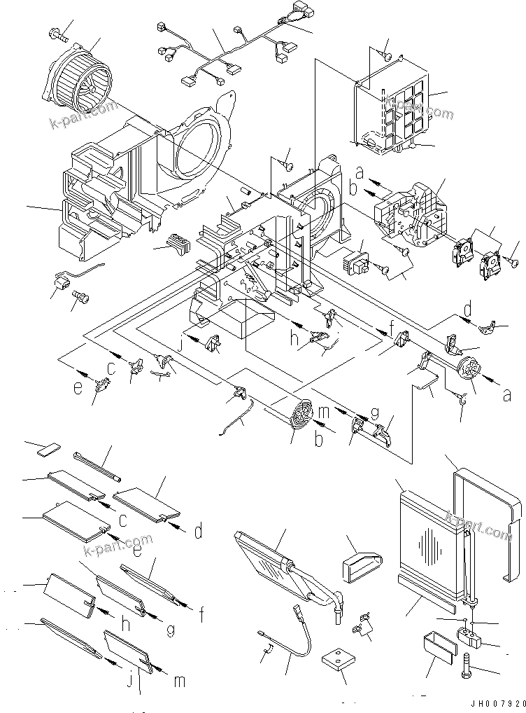 Komatsu parts book diagram for PC800SE-8 S/N 50001-UP (ecot3): UNIT ASS'Y (FOR AIR CONDITIONER)(#55296-)