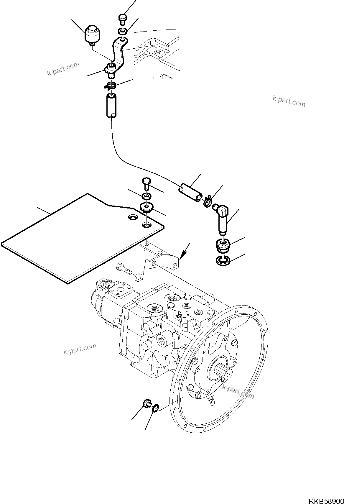 Komatsu parts book diagram for PC88MR-6 S/N F00003 AND UP: POWER TAKE OFF (2/2)