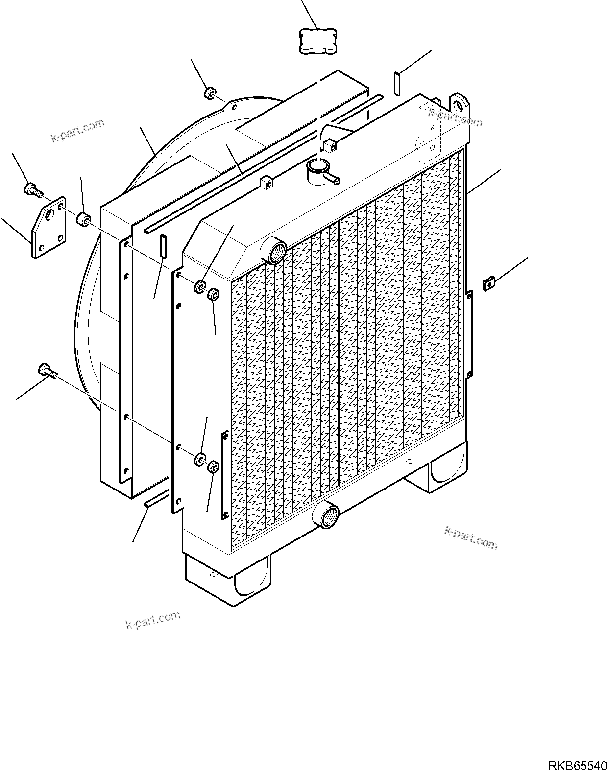 Komatsu parts book diagram for PC88MR-6 S/N F00003 AND UP: RADIATOR (3/3)