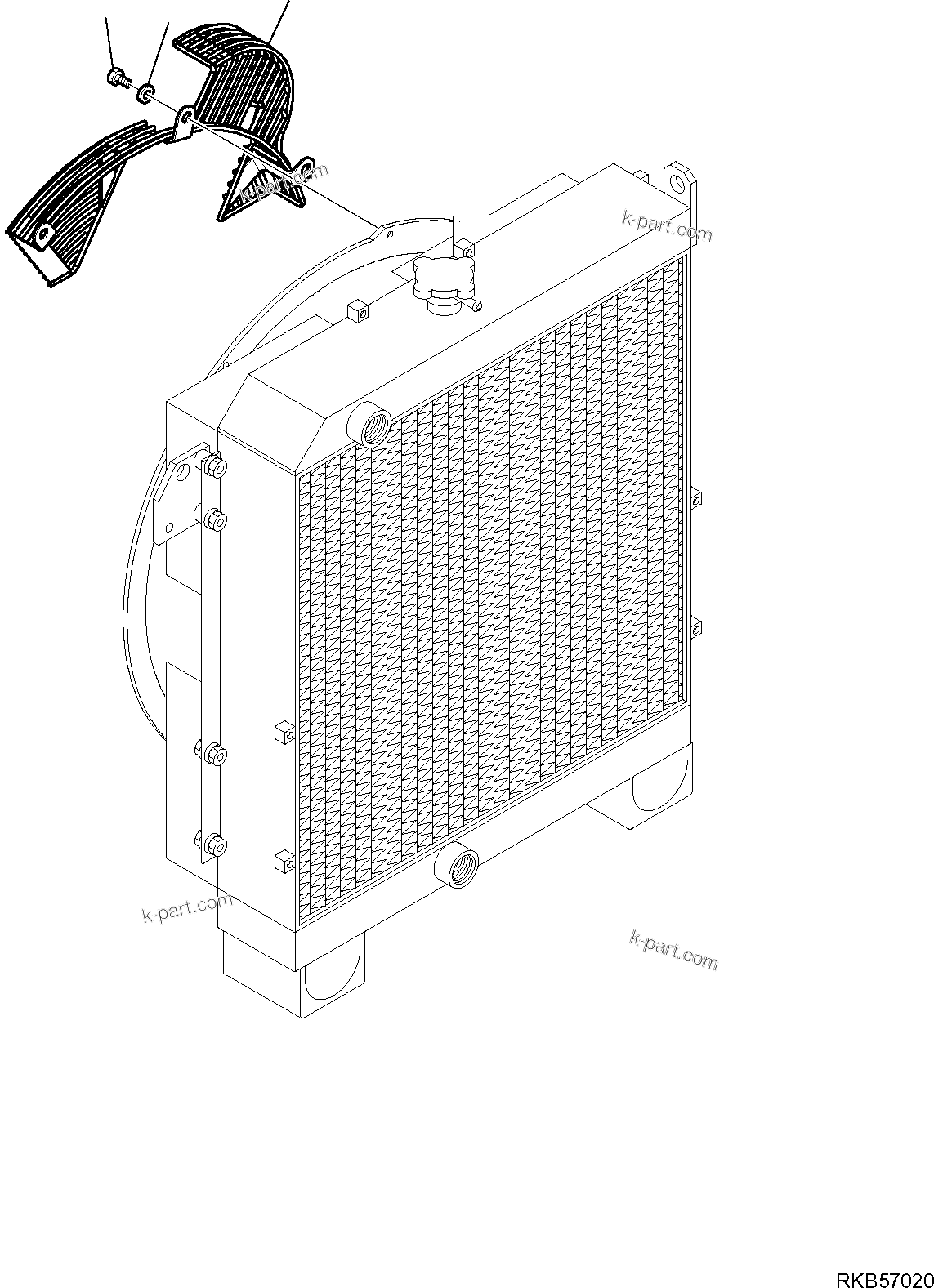 Komatsu parts book diagram for PC88MR-6 S/N F00003 AND UP: FAN GUARD (FOR AIR CONDITIONER)