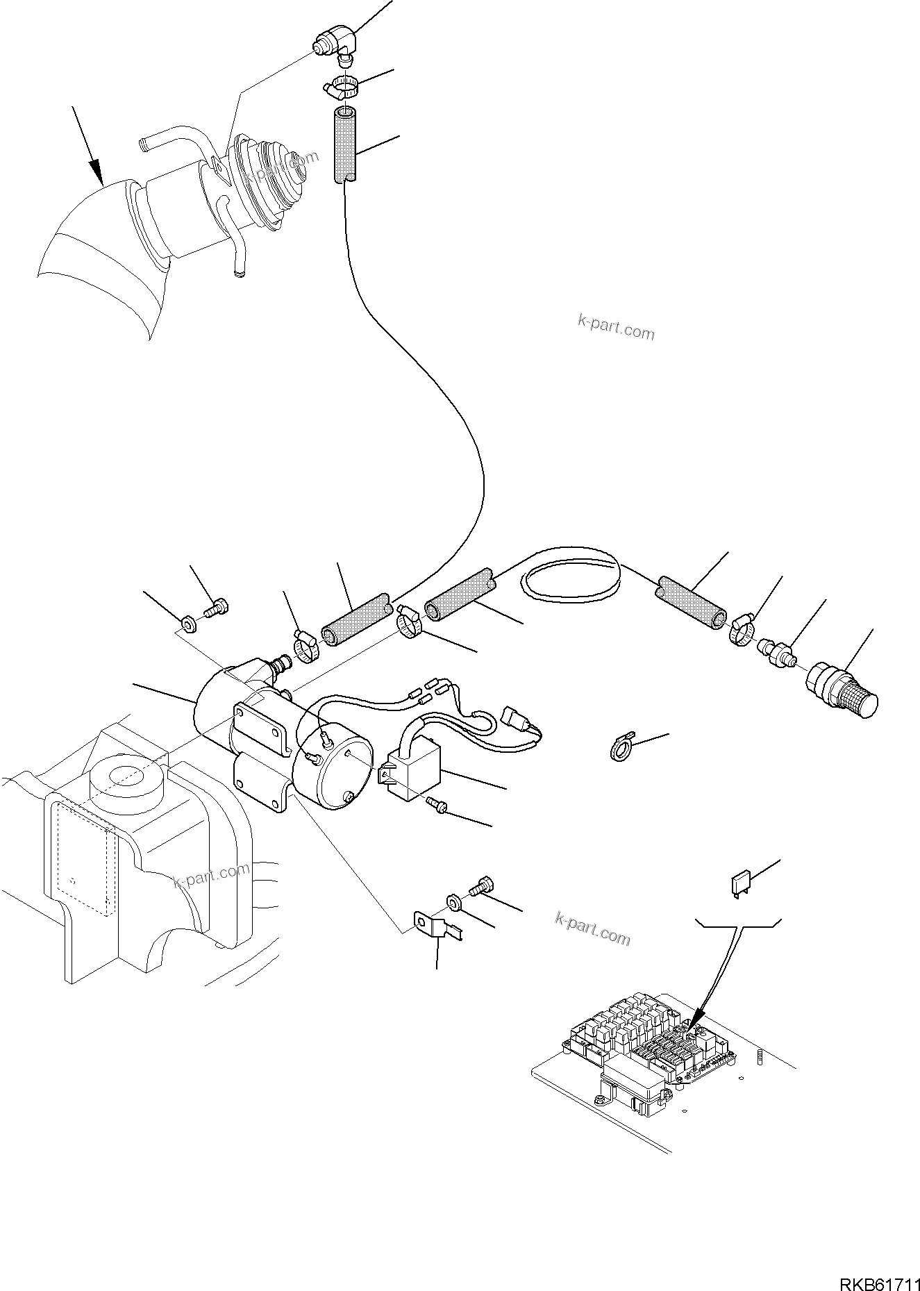 Komatsu parts book diagram for PC88MR-6 S/N F00003 AND UP: SELF FUEL SUPPLY PUMP