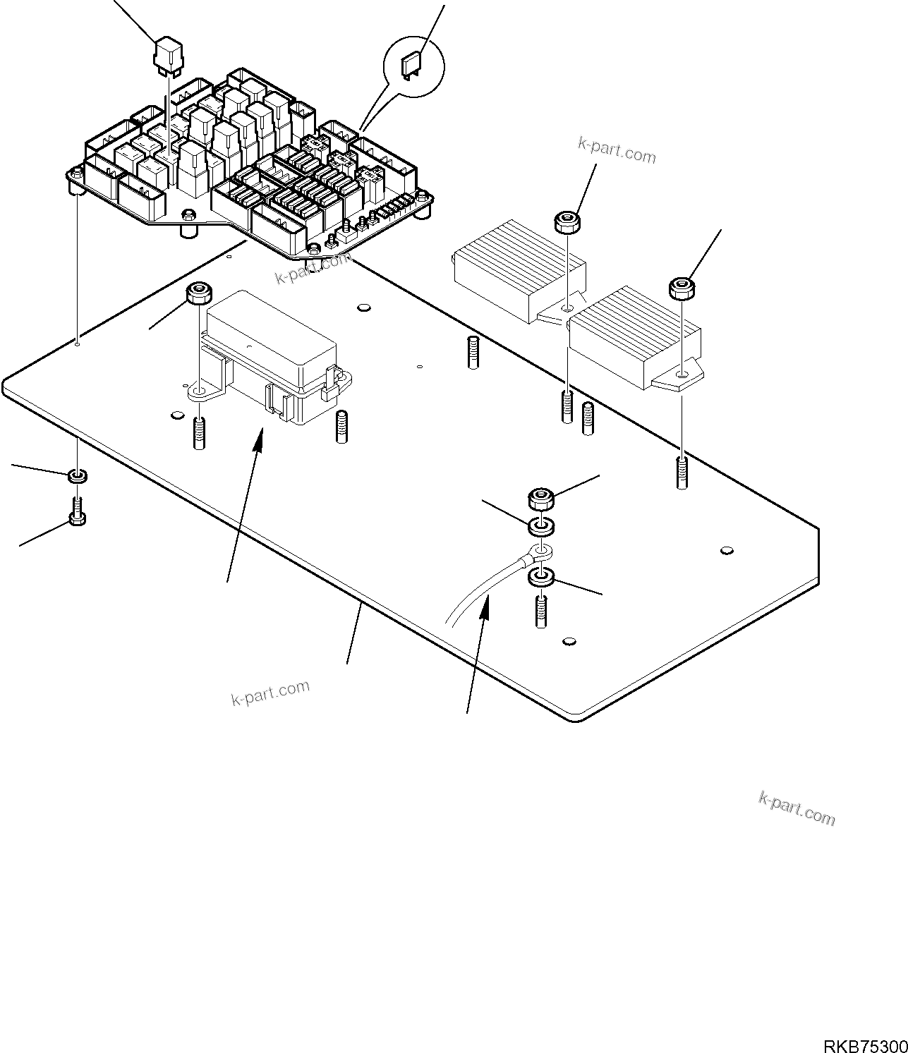 Komatsu parts book diagram for PC88MR-6 S/N F00003 AND UP: ELECTRICAL SYSTEM (FUSE AND LINE) (1/2)