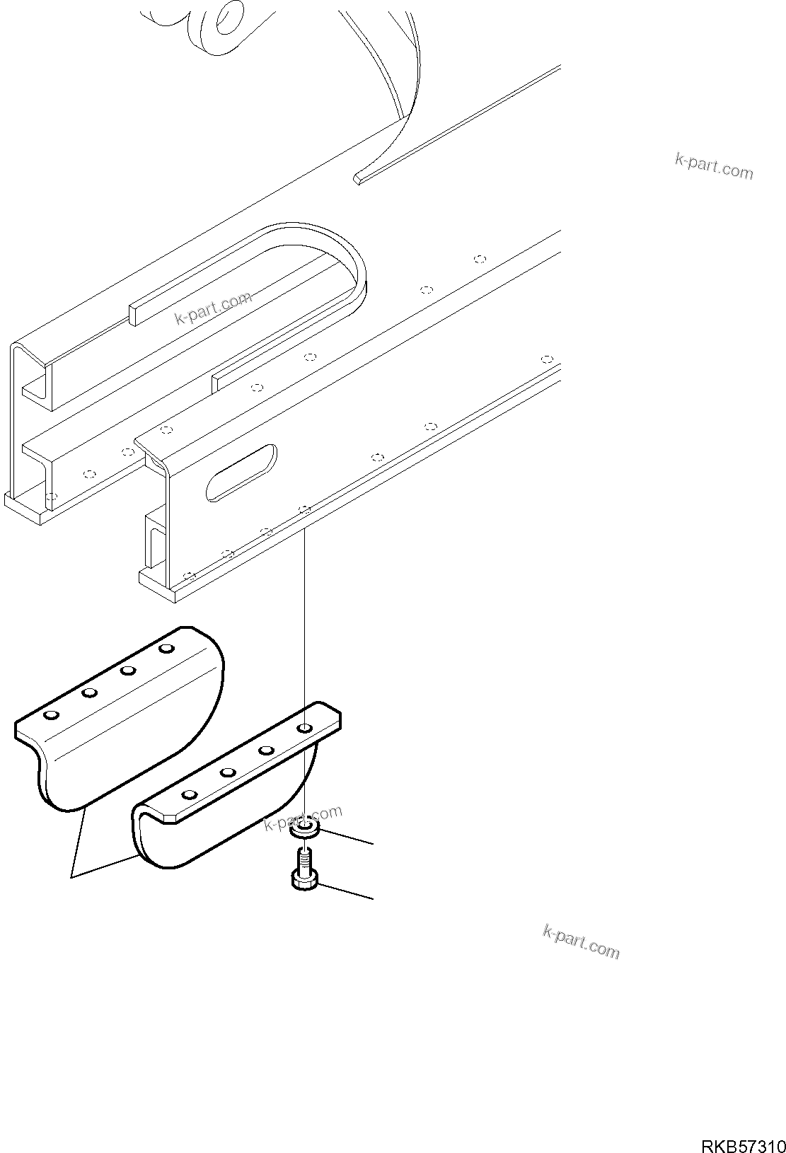 Komatsu parts book diagram for PC88MR-6 S/N F00003 AND UP: TRACK GUARD (1/2)