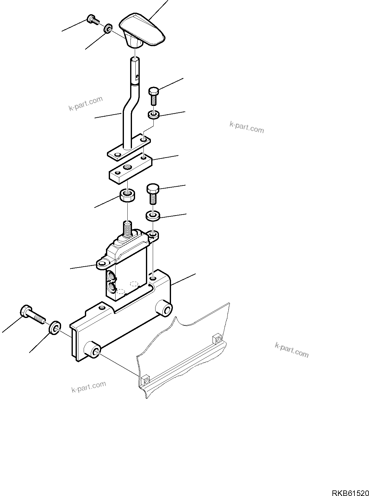 Komatsu parts book diagram for PC88MR-6 S/N F00003 AND UP: BLADE CONTROL LEVER
