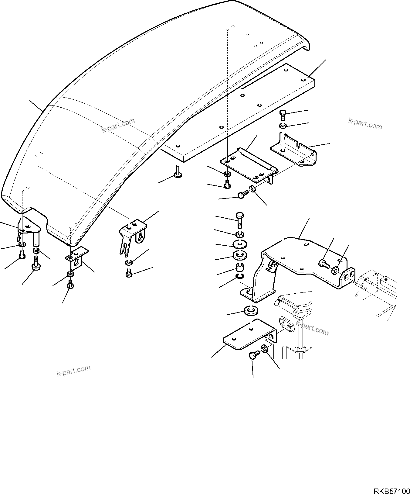 Komatsu parts book diagram for PC88MR-6 S/N F00003 AND UP: CONTROL VALVE SIDE COVER (1/2)