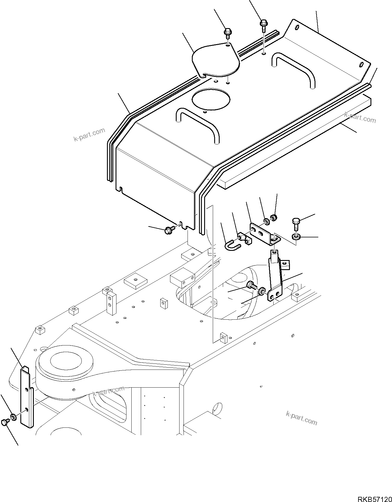 Komatsu parts book diagram for PC88MR-6 S/N F00003 AND UP: FLOOR PLATE COVERS (1/2)