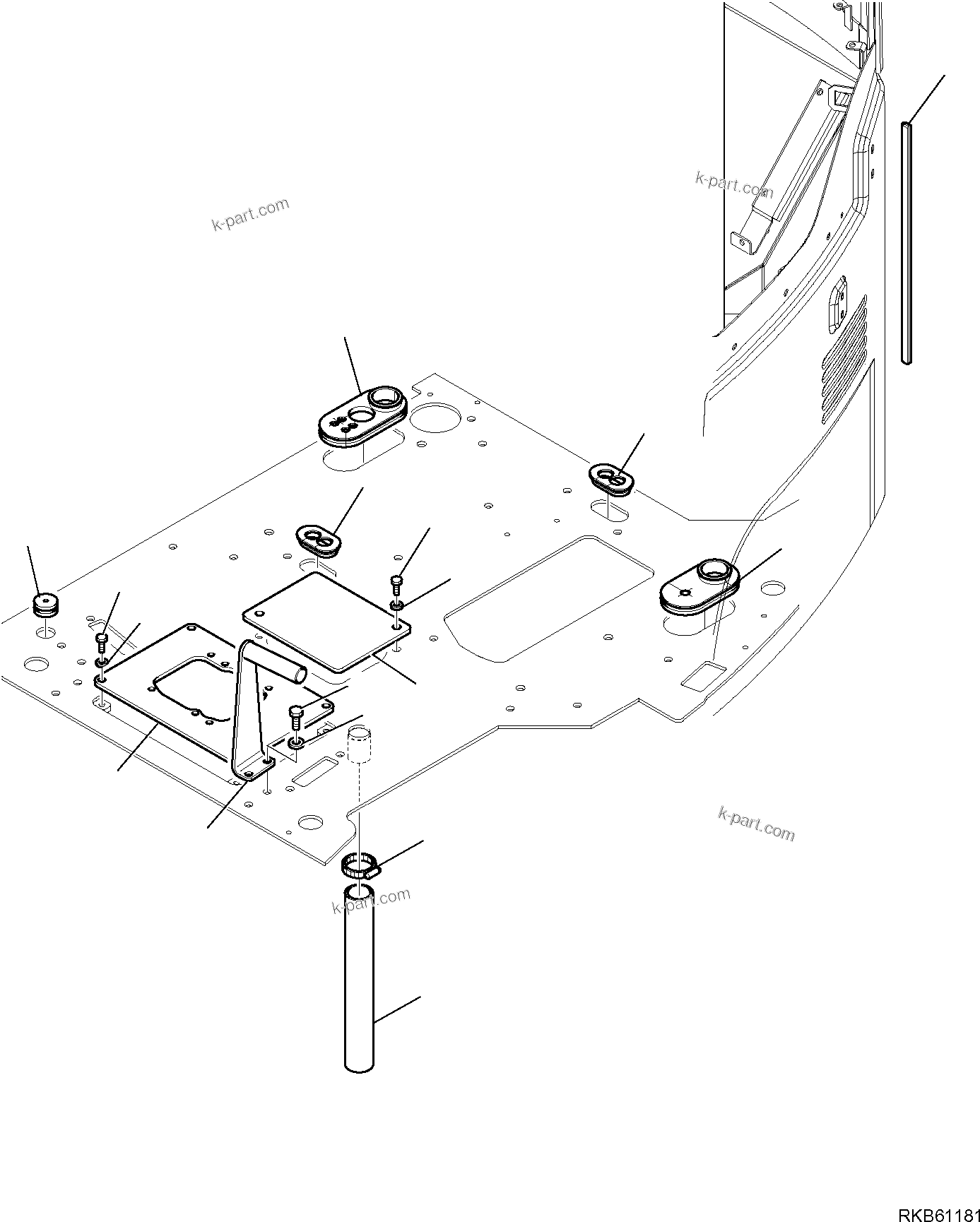 Komatsu parts book diagram for PC88MR-6 S/N F00003 AND UP: FLOOR PLATE COVERS (2/2)