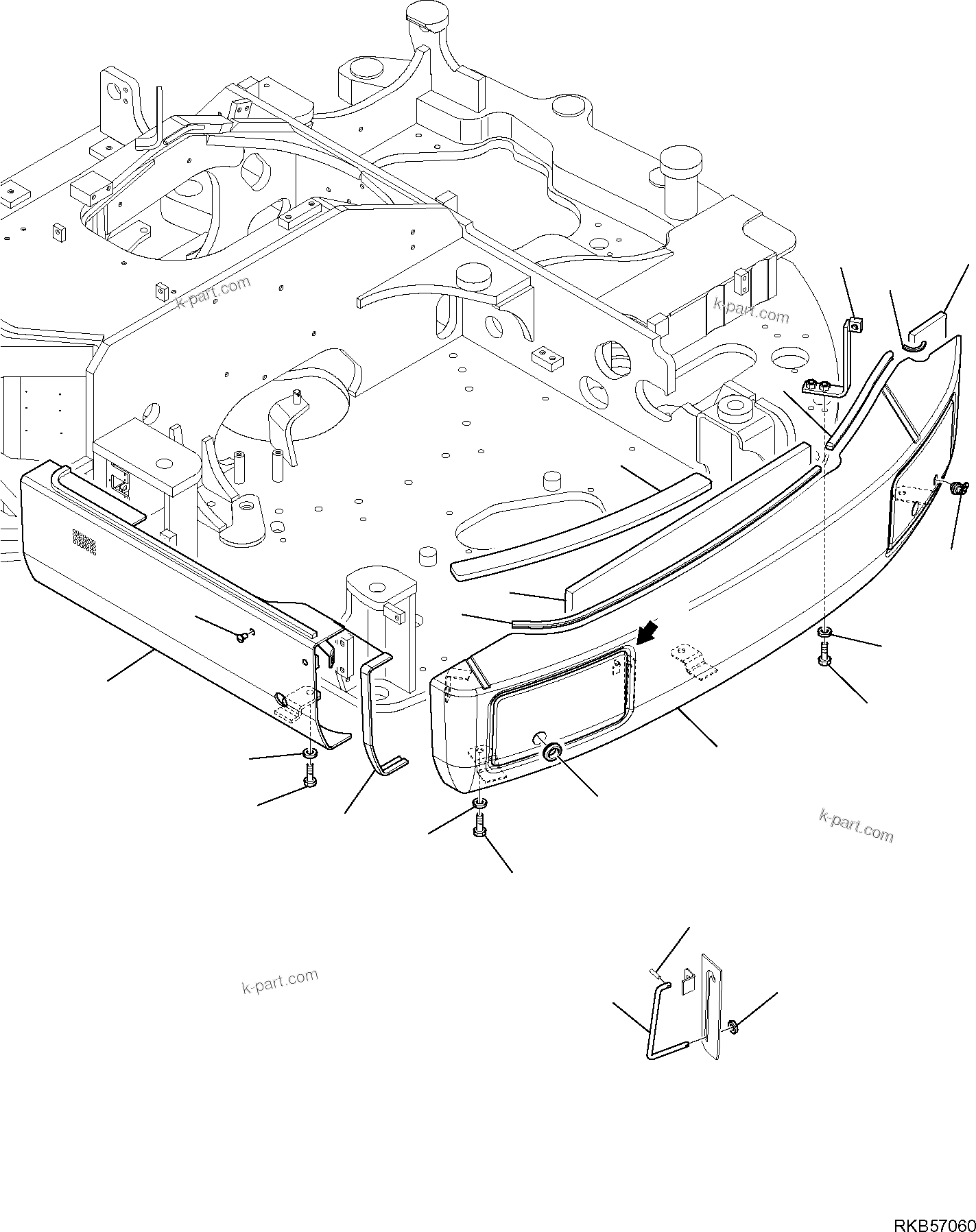Komatsu parts book diagram for PC88MR-6 S/N F00003 AND UP: LEFT SIDE COVER
