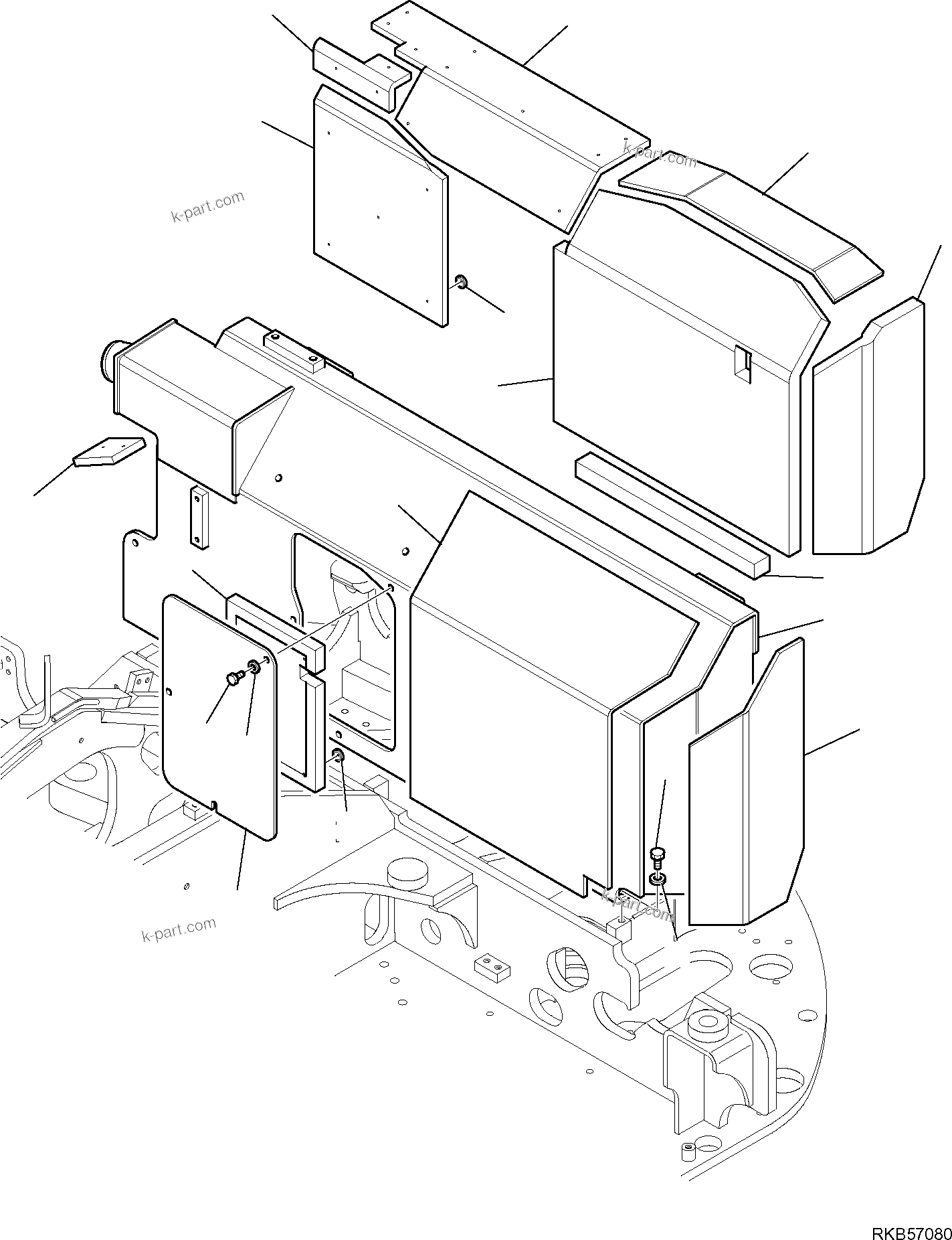 Komatsu parts book diagram for PC88MR-6 S/N F00003 AND UP: FIXED HOOD