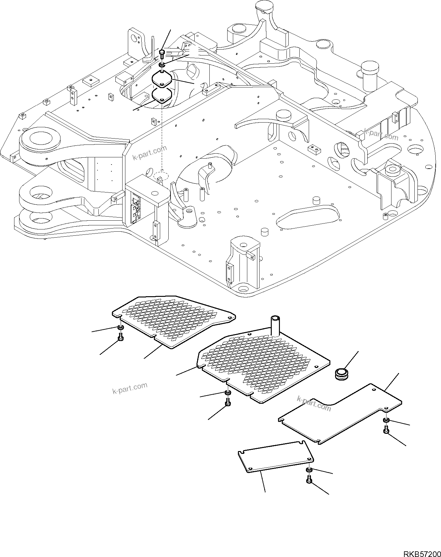 Komatsu parts book diagram for PC88MR-6 S/N F00003 AND UP: REVOLVING FRAME UNDER COVERS