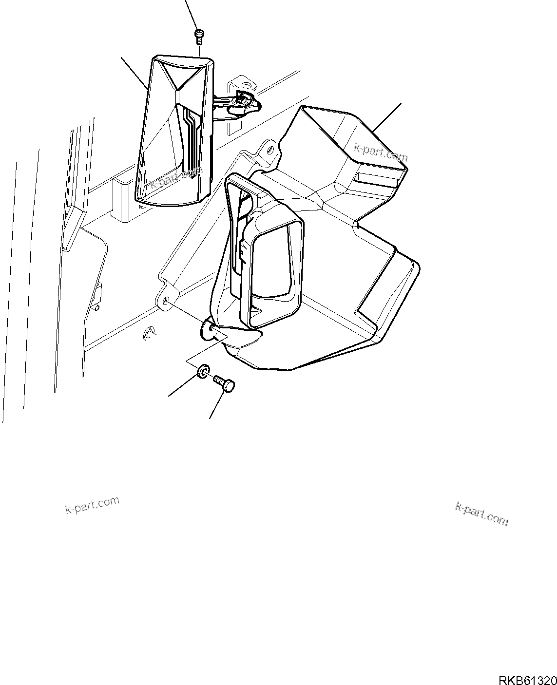 Komatsu parts book diagram for PC88MR-6 S/N F00003 AND UP: INNER CABIN COVERS
